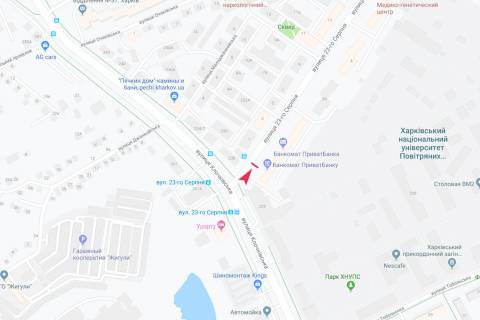 Билборд A в Харькове, 3х6  23 Серпня вул., 2, в центр схема