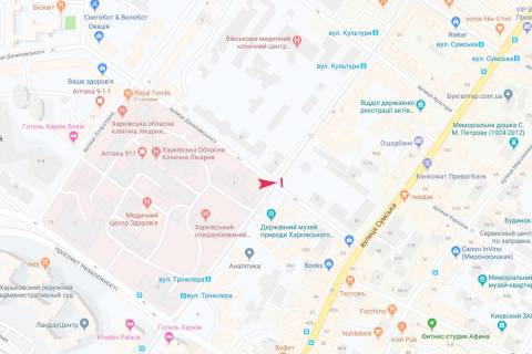 Беклайт A у Харкові, 3,1х2,2  Трінклера вул. - Данилевського вул., в центр схема