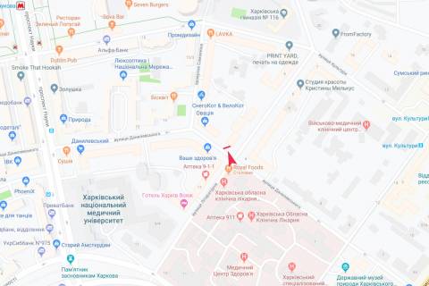 Бэклайт A в Харькове, 3,1х2,2  Данилевського вул., 8 - Літературна вул., в центр схема
