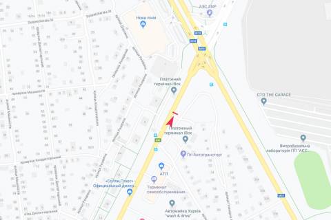 Билборд A в Харькове, 3х6  Мереф'янське шосе, 3 - Планерна вул., в центр схема