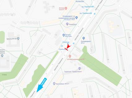 Сiтiлайт B у Запоріжжі Победы пр., 74 (остановка "Солнечная") схема