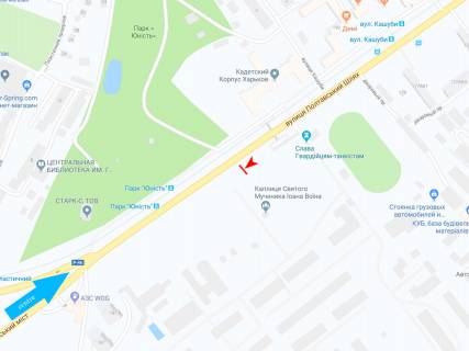 Білборд, Бігборд (Борд)  B у Харкові, 3х6  Полтавський шлях вул., 192, з центру схема