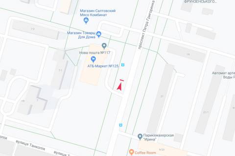 Билборд B в Харькове, 3х6  Петра Григоренка пр-т, 4-Б, в центр схема