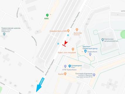 Білборд, Бігборд (Борд)  B у Харкові, 3х6  Леся Сердюка вул., 44, в центр (Класс) схема