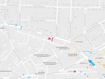 Білборд, Бігборд (Борд)  A у Харкові, 3х6  Матюшенка вул.,3, з центру схема