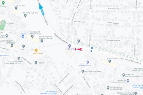 Билборд B в Харькове, 3х6  Матюшенка вул. -  Петропавлівська (Челюскінців) вул. схема