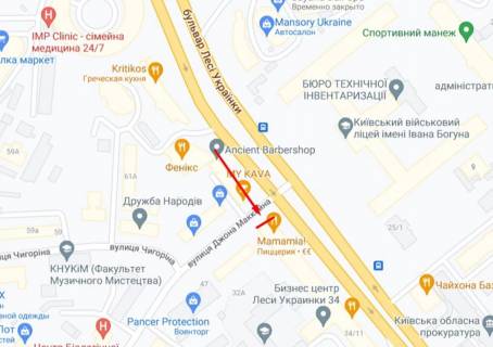 Видеоборд A у Києві, 3,84х14,4   Бульвар Лесі Українки, 34 - 497088 схема