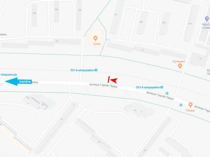 Билборд A в Харькове, 3х6  Нескорених (Героїв Праці) вул., 31, в центр (кафе Сочі) схема