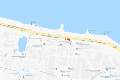 Білборд, Бігборд (Борд)  B у Дніпро (Дніпропетровськ), 3x6  Набережна Заводська ., 7 (Рух транспорту з Центру. Меблева фабрика "Прогрес") схема