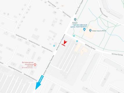 Билборд B в Харькове, 3х6  Академіка Павлова вул. - Бучми вул., в центр схема