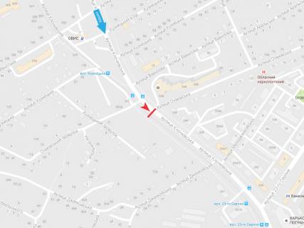 Билборд A в Харькове, 3х6  Клочківська вул. - Очаківський пров., в центр схема
