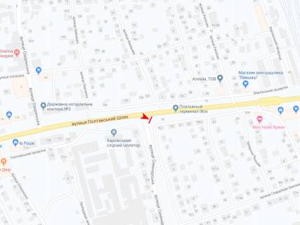 Бэклайт A в Харькове, 3х6  Полтавський шлях вул., 95/1 - Семінарська (Володарського) вул., в центр схема