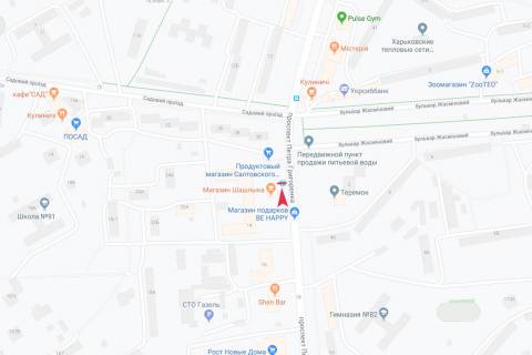 Ситилайт B в Харькове, 1,24х1,84  Петра Григоренка пр-т, 14 (зупинка б-р Жасміновий), в центр схема