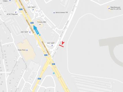 Билборд B в Харькове, 6х3  Льва Ландау пр-т + Аерокосмічний (Гагаріна) пр-т схема