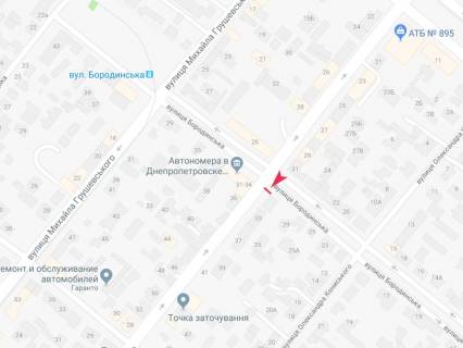 Бэклайт B в Днепр (Днепропетровск), 2.34x3.14  Кониського вул. - Бородинська вул. схема