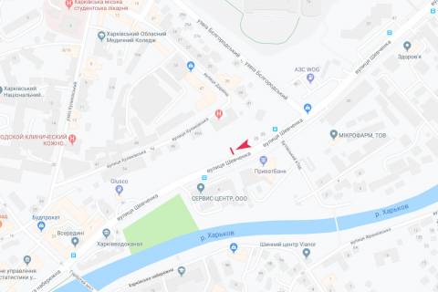 Билборд A в Запорожье Шевченко ул. (напротив дома № 6), в центр схема