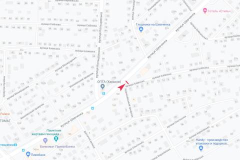 Билборд B в Запорожье Шевченко ул., 164 - Исаевская ул., в центр схема