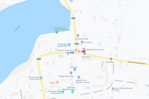 Билборд A в Ильинцах вул Незалежности схема