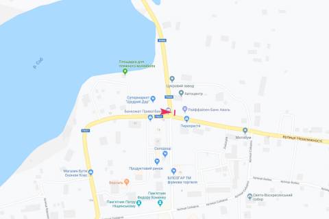 Билборд B в Ильинцах вул Незалежности схема