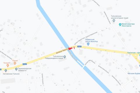 Білборд, Бігборд (Борд)  A у Тульчині вул Леонтовича схема