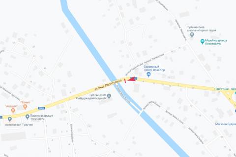 Білборд, Бігборд (Борд)  B у Тульчині вул Леонтовича схема