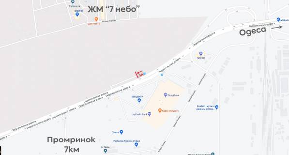 Билборд A в Одессе, 6х3  навпроти Епіцентра, транспорт рухається к 7 км схема