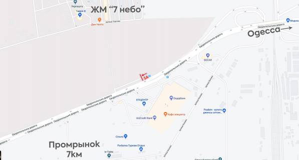 Билборд A в Одессе, 6х3  Дорога на 7 км схема