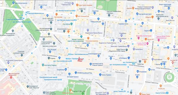 Брандмауэр A в Одессе, 6,7*13,1  вул. Пантелеймонівська, ТЦ "Новий Привоз" схема