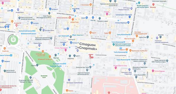 Білборд, Бігборд (Борд)  A у Одесі, 3х6  Канатная,79 схема