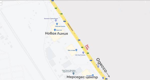 Билборд A в Одессе, 6х3  Киевская трасса схема