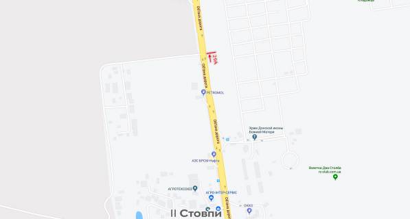 Билборд A в Авангард (Авангард), 3х6  до Клеверного мосту від р-ка Анжеліка, від двох стовпів схема