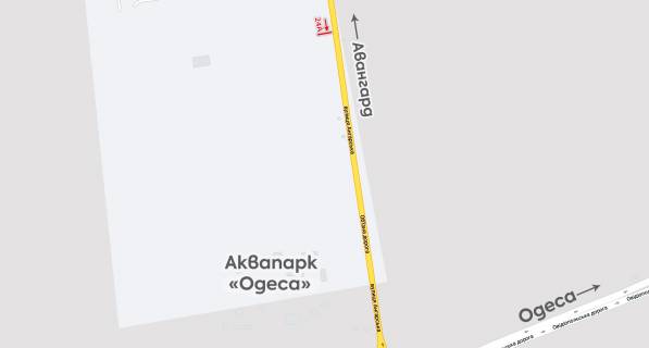 Билборд A в Одеських трасах, 3х6  транспорт рухається від двох стовпів, з Авангарду в бік Аквапарку схема