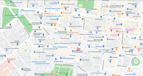 Брандмауэр A в Одессе, 6,7*13,1  ул Пантелеймоновская ТЦ Новый Привоз схема