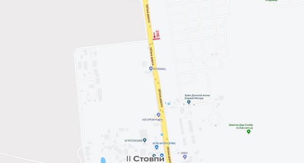 Билборд B в Авангард (Авангард), 3х6  від Клеверного мосту  в бік Р-ка Анжеліка, два стовпи, м. Одеса, 7 км, Авангард схема