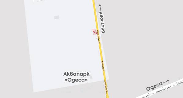 Билборд A в Одеських трасах, 3х6  транспорт рухається від двох стовпів, з Авангарду в бік Аквапарку схема