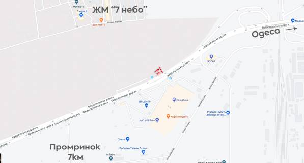Билборд B в Одессе, 6х3  напротиви Епіцентра, транспорт рухається з 7 км у м. Одеса схема