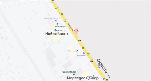 Білборд, Бігборд (Борд)  A у Одесі, 6х3  Киевская трасса схема