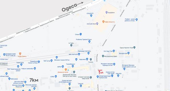 Білборд, Бігборд (Борд)  A у Одесі, 6х3  транспорт рухається з 7 км схема