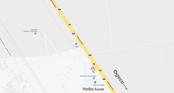 Білборд, Бігборд (Борд)  B у Одесі, 6х3  з м. Одеса у м. Київ, біля Нової Лінії схема