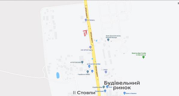 Билборд B в Авангард (Авангард), 3х6  до Клеверного мосту від р-ка Анжеліка, від двох стовпів (перед заправкою) схема