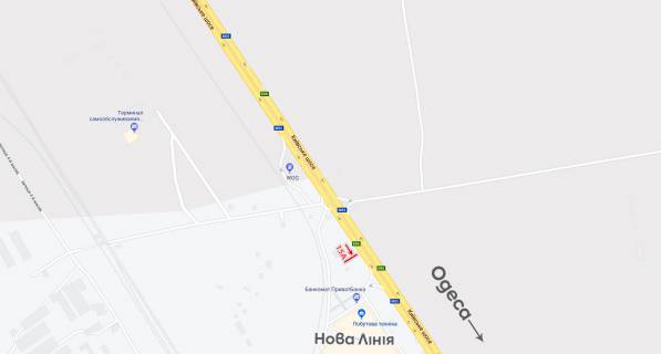 Білборд, Бігборд (Борд)  A у Одесі, 6х3  з м. Київ у м. Одеса, біля Нової Лінії схема