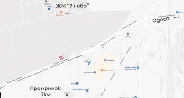 Билборд A в Одессе, 6х3  між Епіцентром та 7 км, транспорт рухається на 7 км схема
