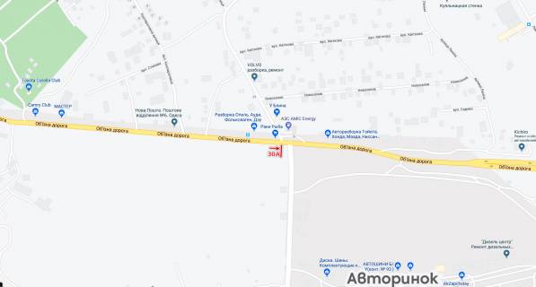 Билборд A в Одессе, 3х6  транспорт рухається на пос. Котовського, Куяльник, площина знаходиться біля Авторинку схема