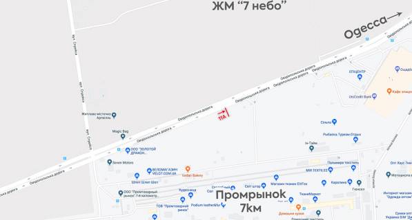 Білборд, Бігборд (Борд)  A у Одесі Дорога c 7 км схема