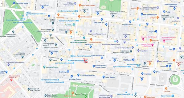 Билборд + в Одессе, 5,1х2.7  Преображенская-ул.Пантелеймоновская . схема