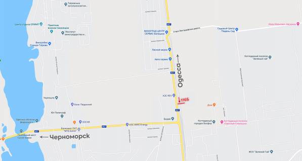 Билборд  в Одессе, 3*4  Ильичевская дорога ст Б схема