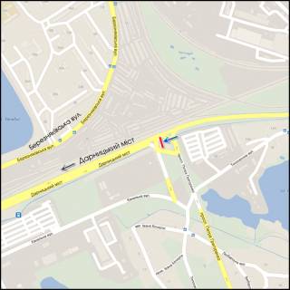Бэклайт A в Киеве Пр.Григоренко,  к Дарницкому мосту, разделитель схема