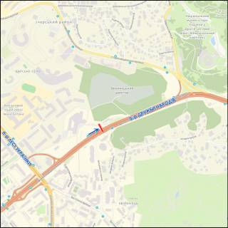 Бэклайт B в Киеве, 3.20 x 2.24  Бульвар Дружби народів, АЗС "Socar", до мосту Патона схема