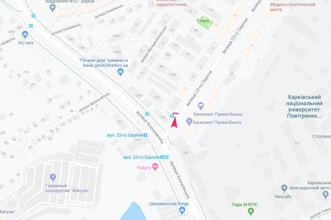 Билборд B в Харькове, 3х6  23 Серпня вул., 1, в центр схема