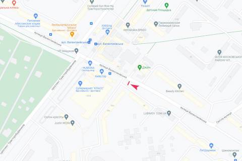 Билборд B в Харькове, 3х6  Валентинівська вул., 38-А схема